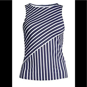 Land’s End Plus reg size high neck tankini blue white soft cup various sizes